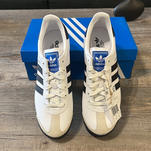 NWT Adidas Originals SAMOA Men's Shoes - White/Black Stripes - 675033 - Picture 10 of 12